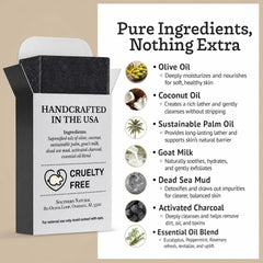 Southern Natural rich lather on hand demonstrating gentle cleansing benefit