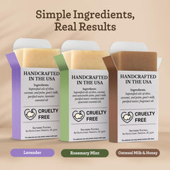 Southern Natural soap creating rich lather, demonstrating nourishing foam and softening benefit