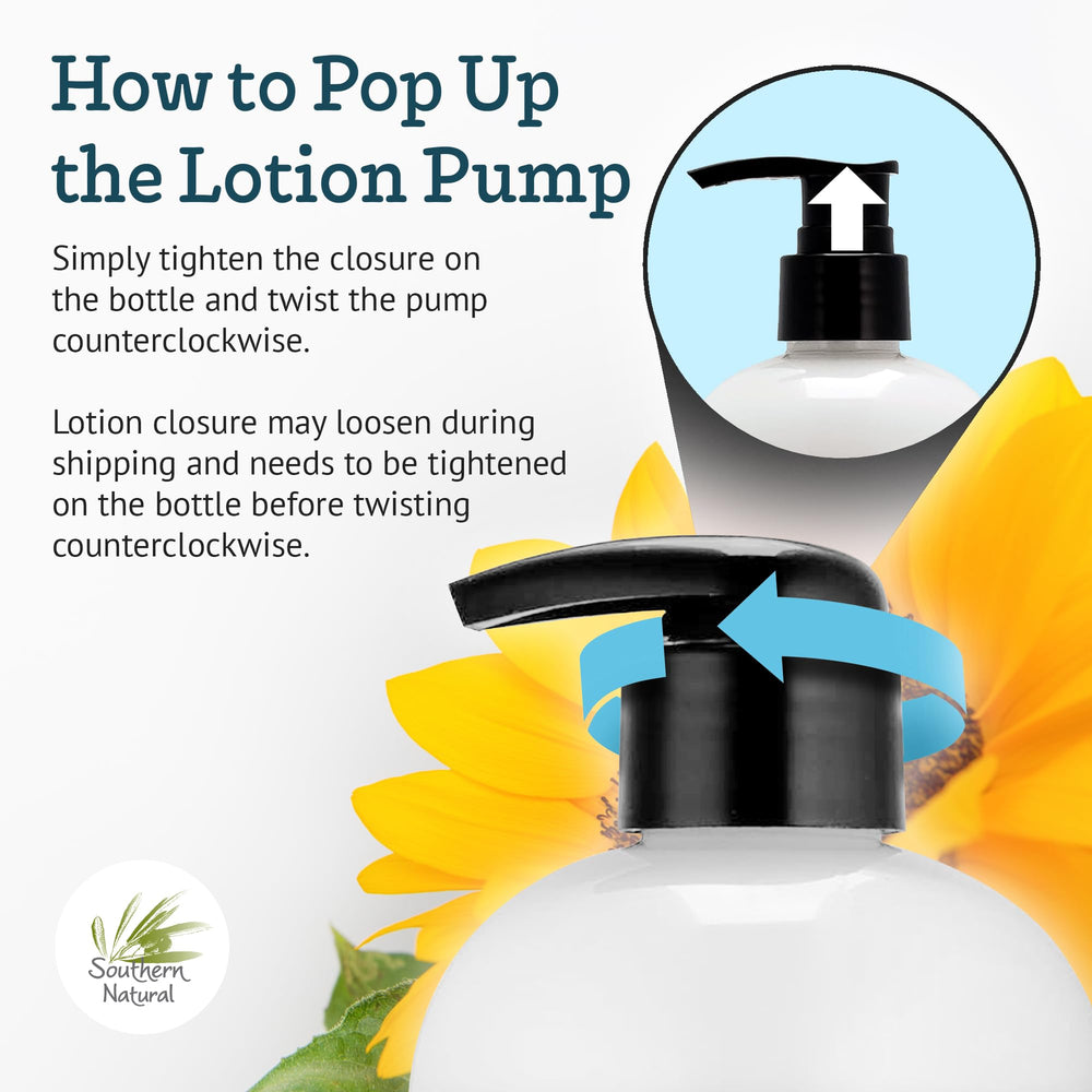 Southern Natural lotion texture close-up demonstrating creamy, fast absorbing consistency