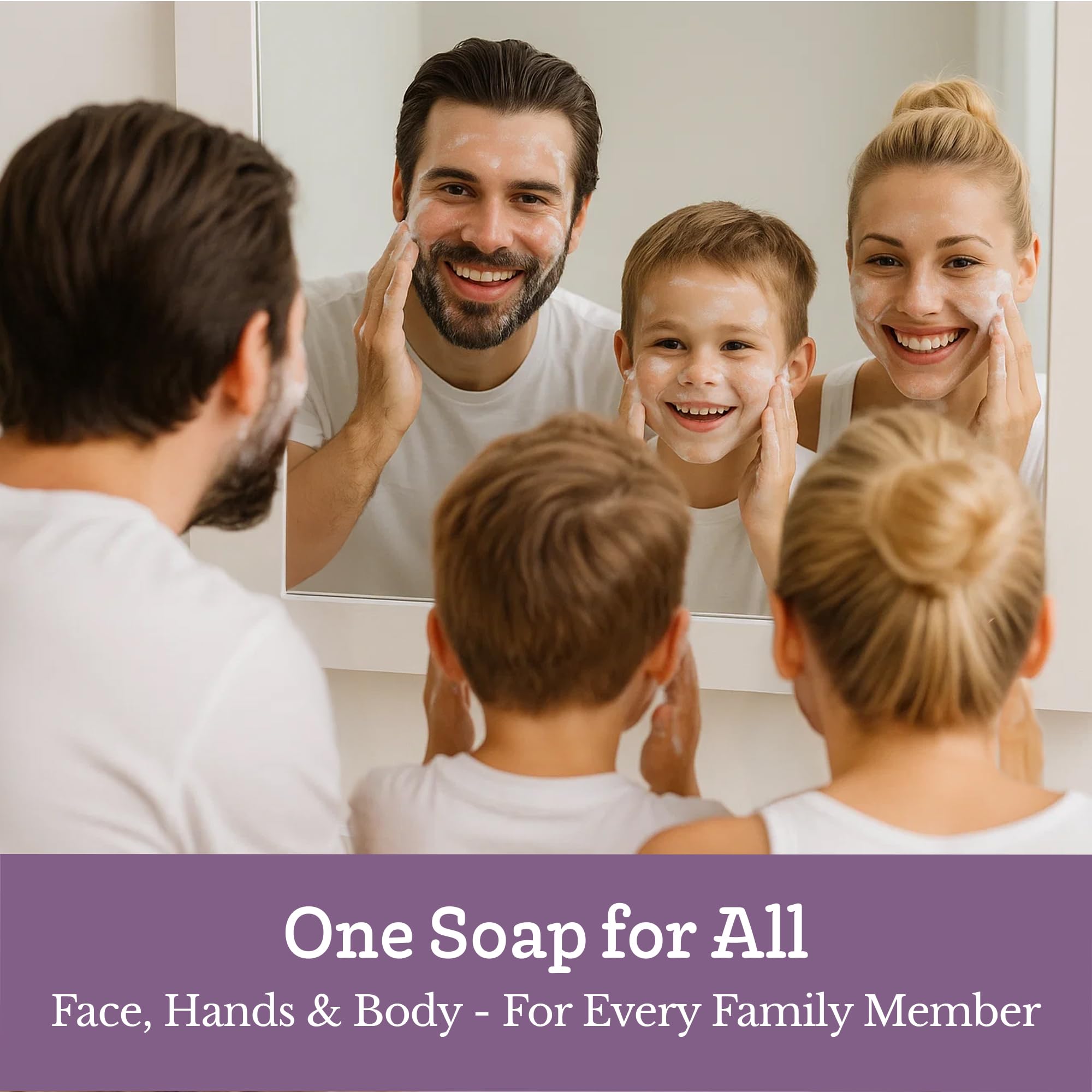 Southern Natural lathered soap in hand demonstrating gentle cleansing