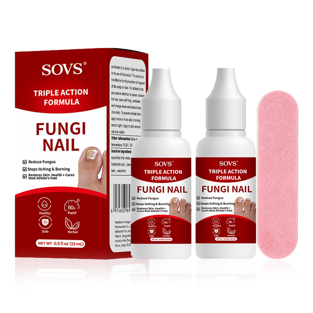 SOVS front packaging showing two 1 oz bottles for easy identification and storage