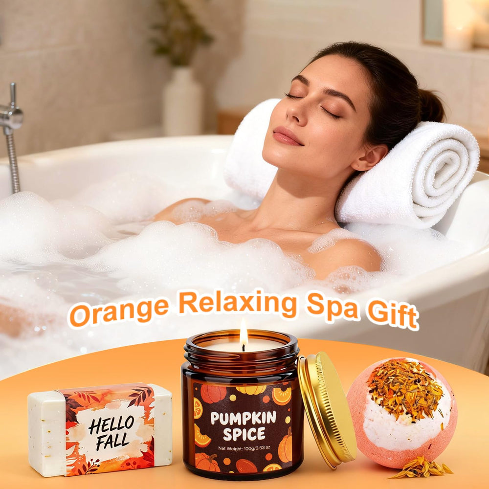Soyminer scented candle lit setting creating cozy autumn mood and calming scent