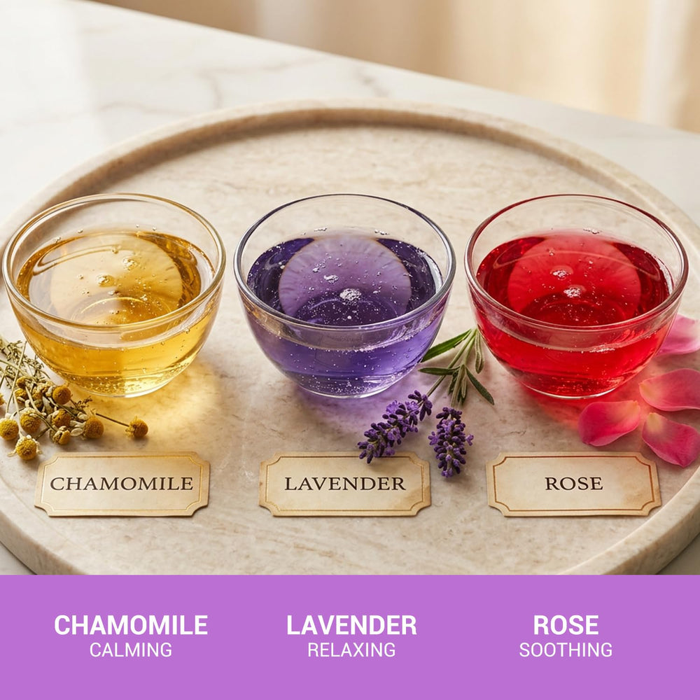 spa luxetique label close-up highlighting ingredients and scent names for quick choice