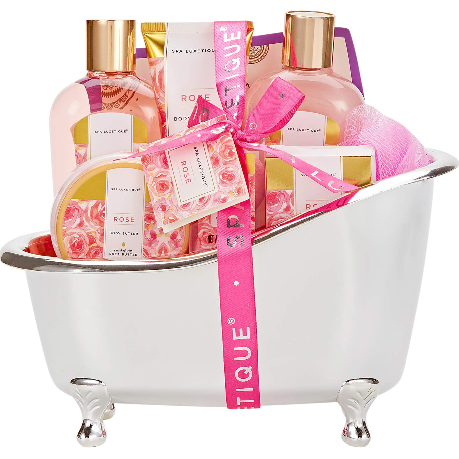 spa luxetique lifestyle bathroom scene showing set used for relaxing soak