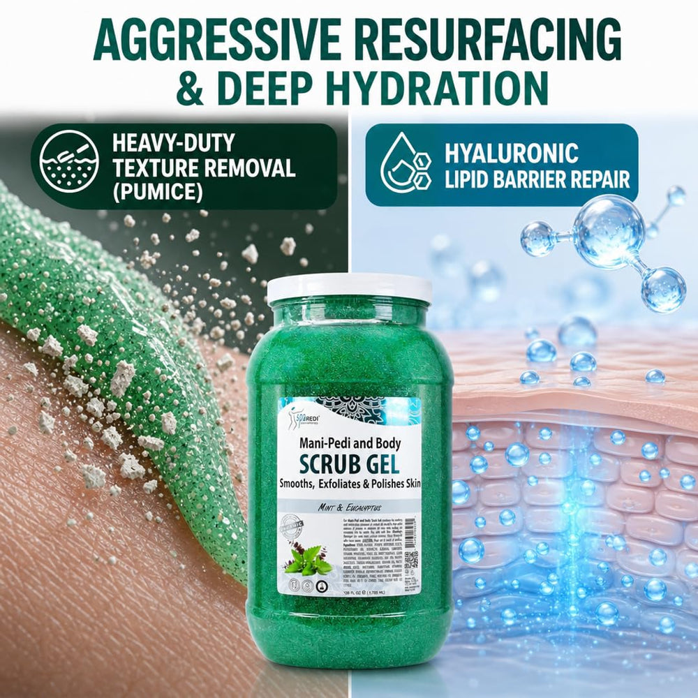 SPA REDI pumice granules detailed view showing abrasive particles for effective buffing