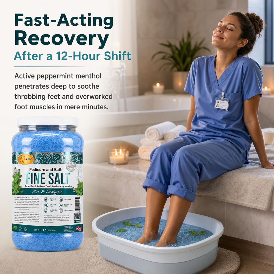 SPA REDI foot soak dissolved in basin illustrating relaxing benefit