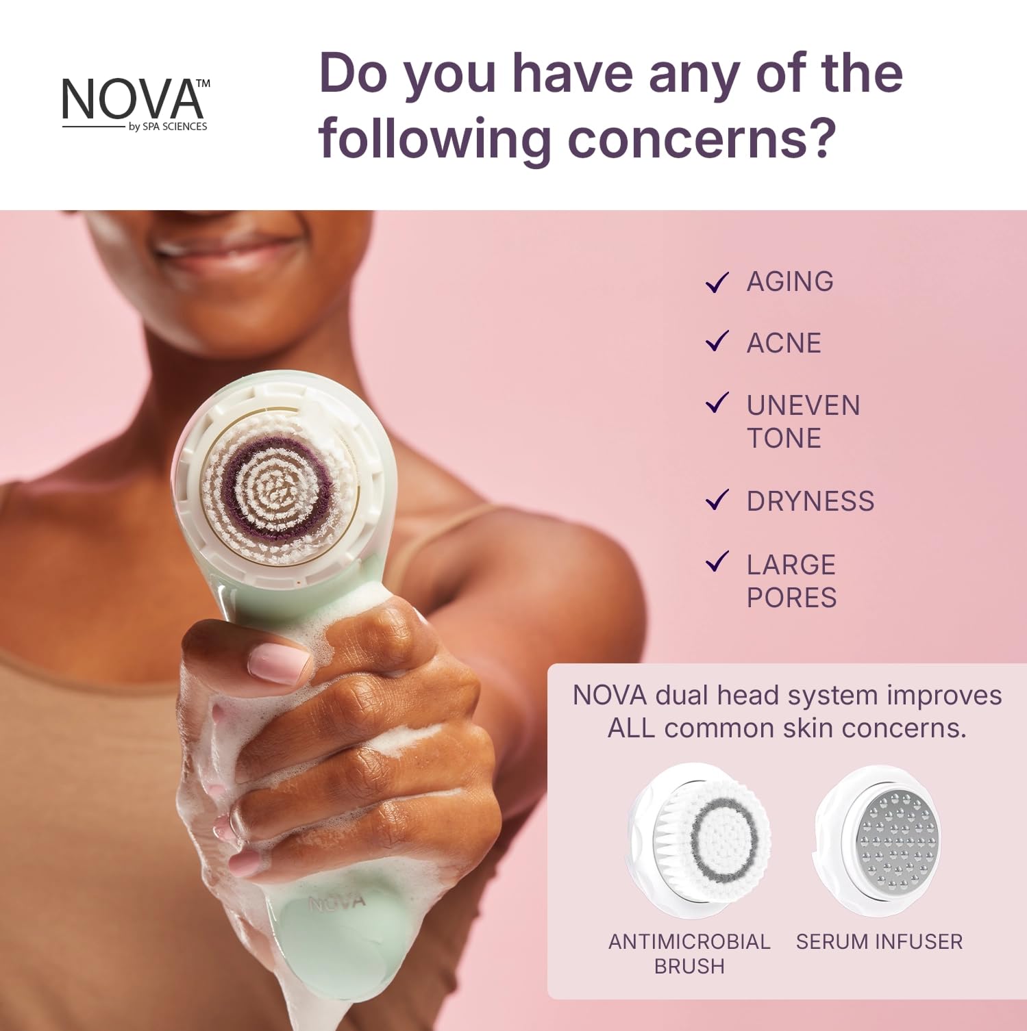 Spa Sciences NOVA cleansing with serum to illustrate improved distribution