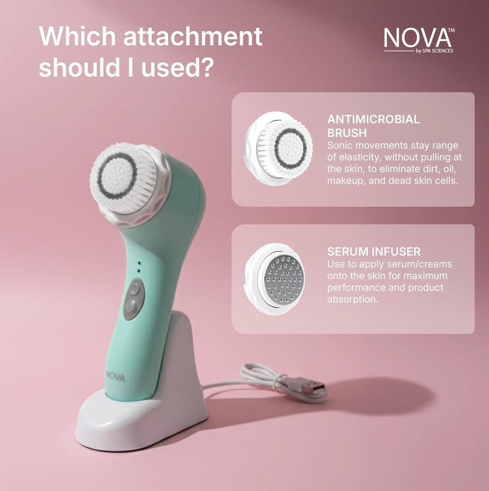 Spa Sciences NOVA held in hand to show scale and portable convenience