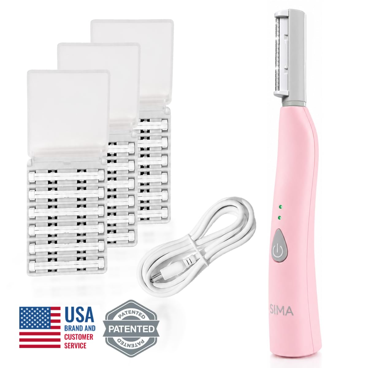 SPA SCIENCES SIMA close-up of the dermaplaning blade head for precise hair removal benefit
