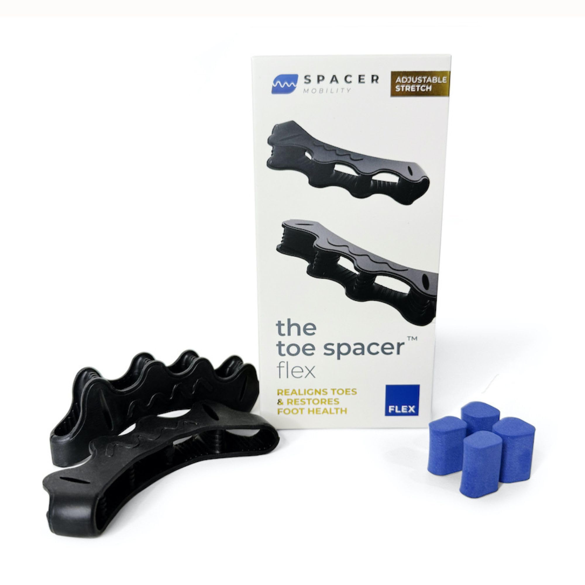 Spacer Mobility toe spacer flex front view shows soft silicone comfort