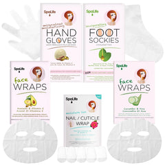 SpaLife front packaging showing full 10-piece moisture set and benefits