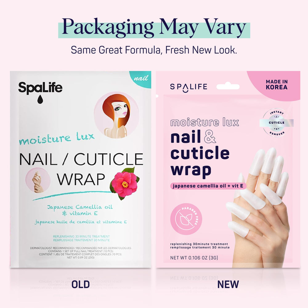 SpaLife single unopened nail cuticle wrap removed from box highlighting easy single-use convenience