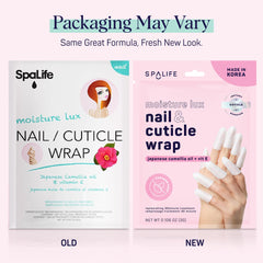 SpaLife single unopened nail cuticle wrap removed from box highlighting easy single-use convenience