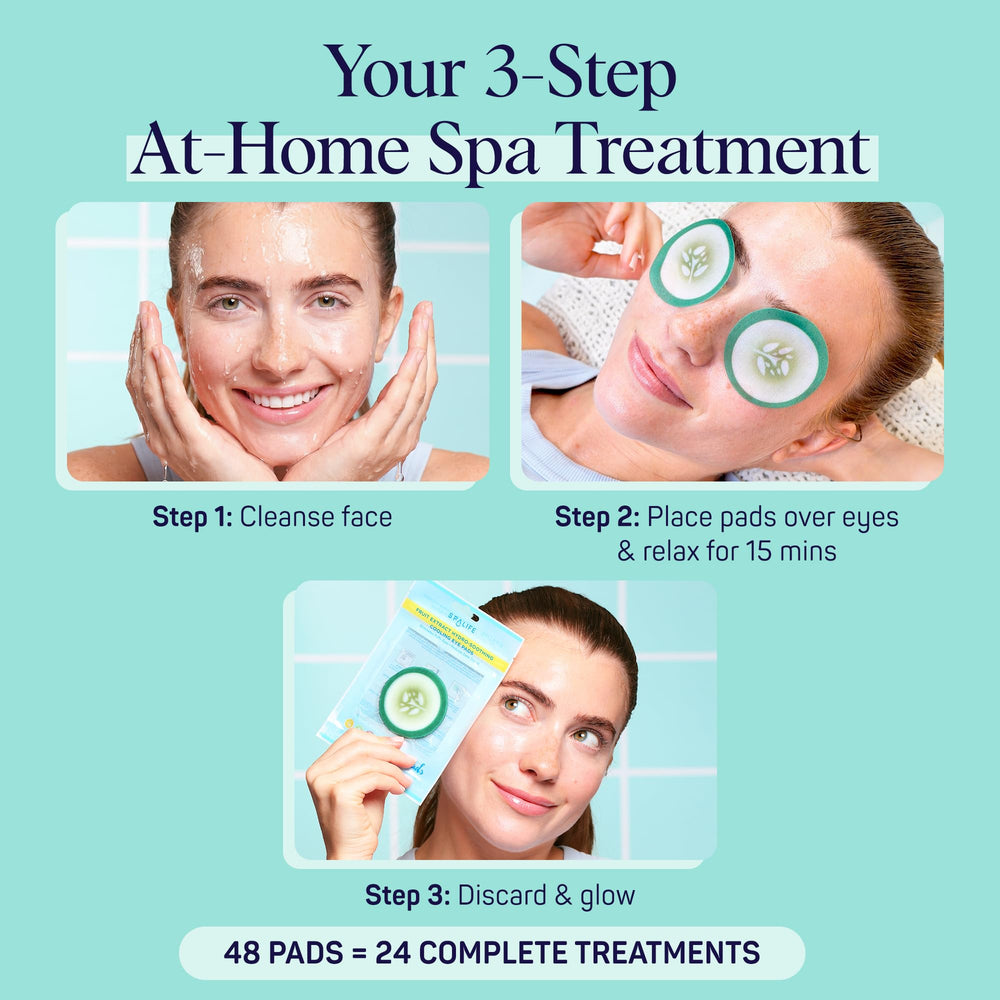 SpaLife lifestyle scene with eye pads during a relaxed at-home spa moment