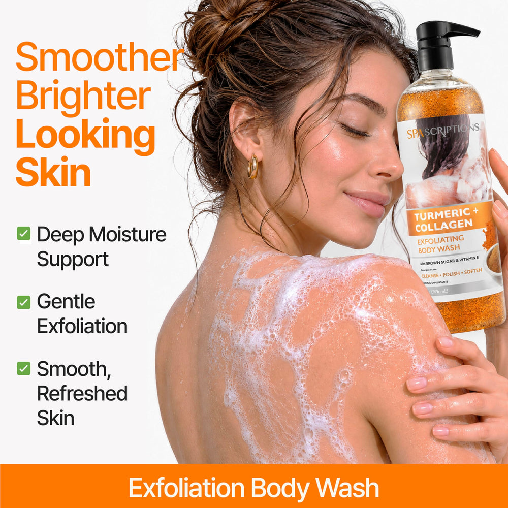 SpaScriptions close-up of brown sugar exfoliant crystals for gentle buffing