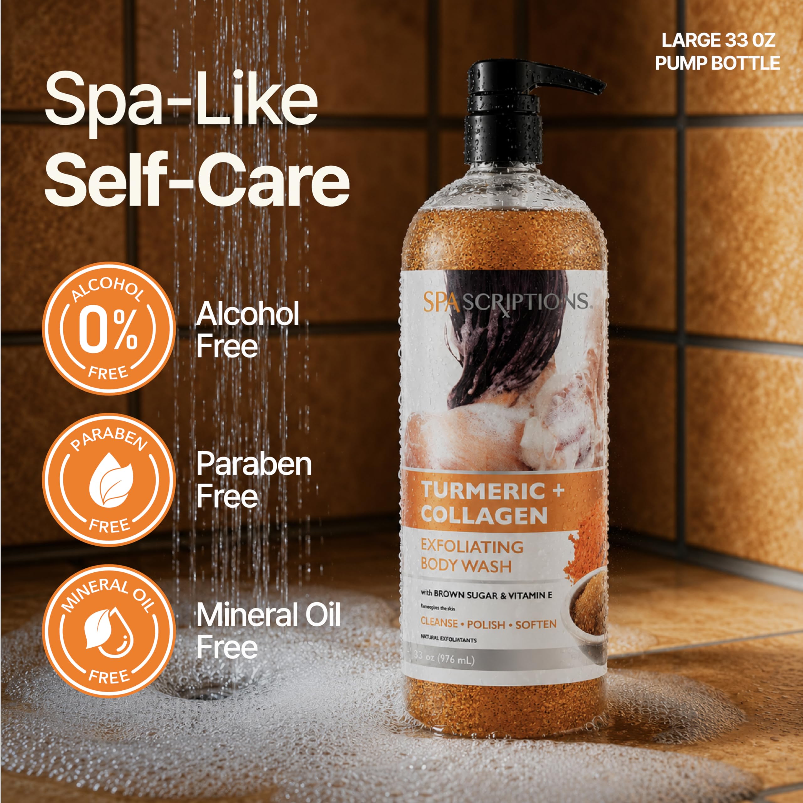SpaScriptions creamy lather in hand demonstrating rich hydrating foam