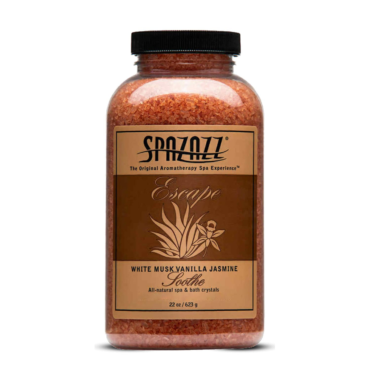 Spazazz front packaging showing scent and product name, conveys trusted aromatherapy