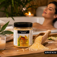 Spazazz Ocean Breeze dissolving in spa water showing safe use benefit