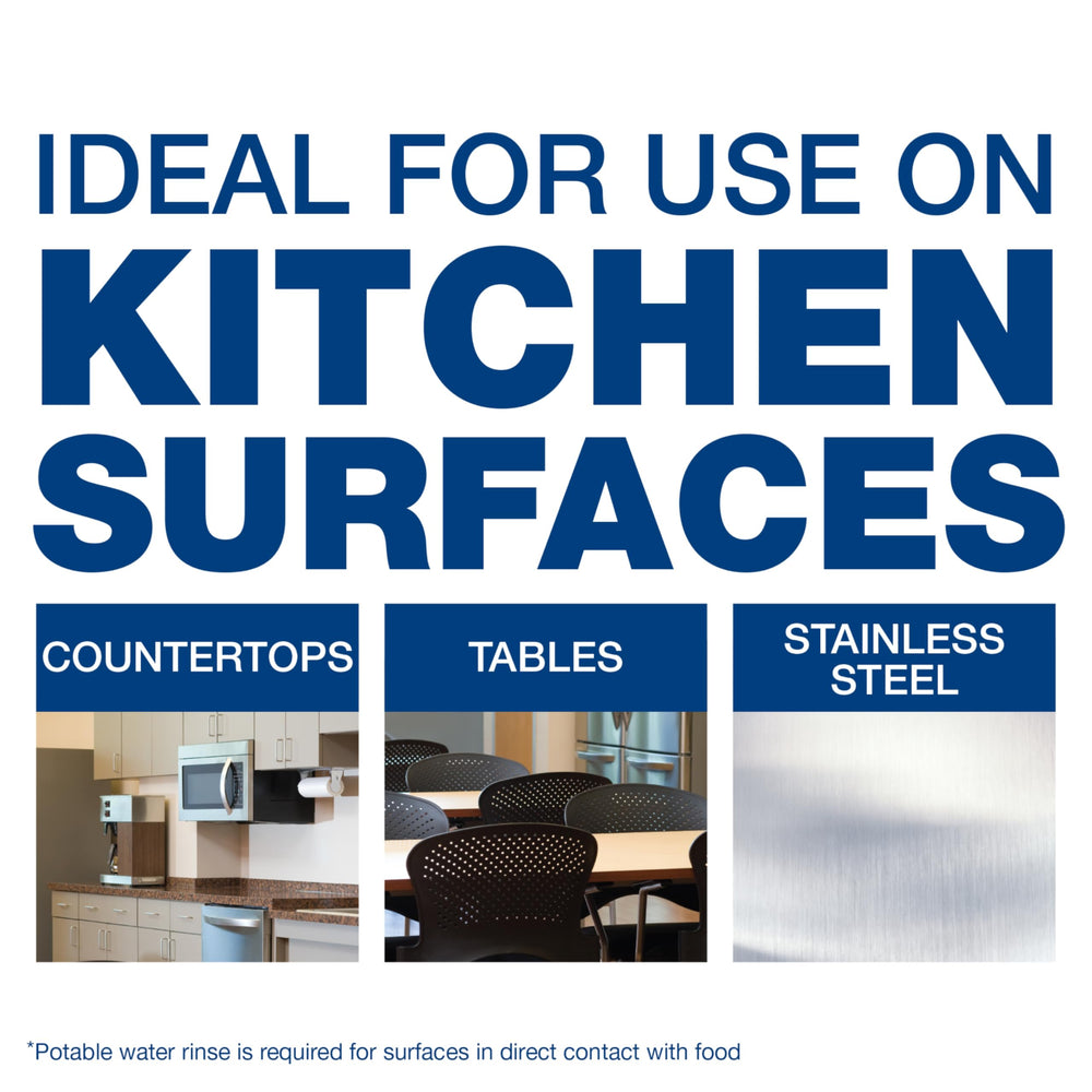 P&G PROFESSIONAL Spic and Span cleaning a greasy kitchen countertop efficiently
