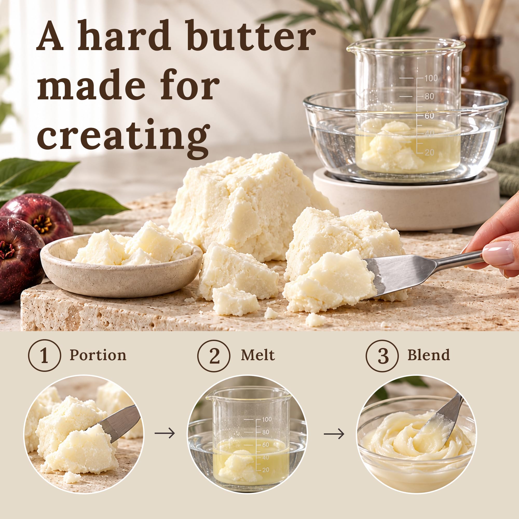 Spoon of melted SpirZon Kokum Butter demonstrating easy melt and blendability benefit