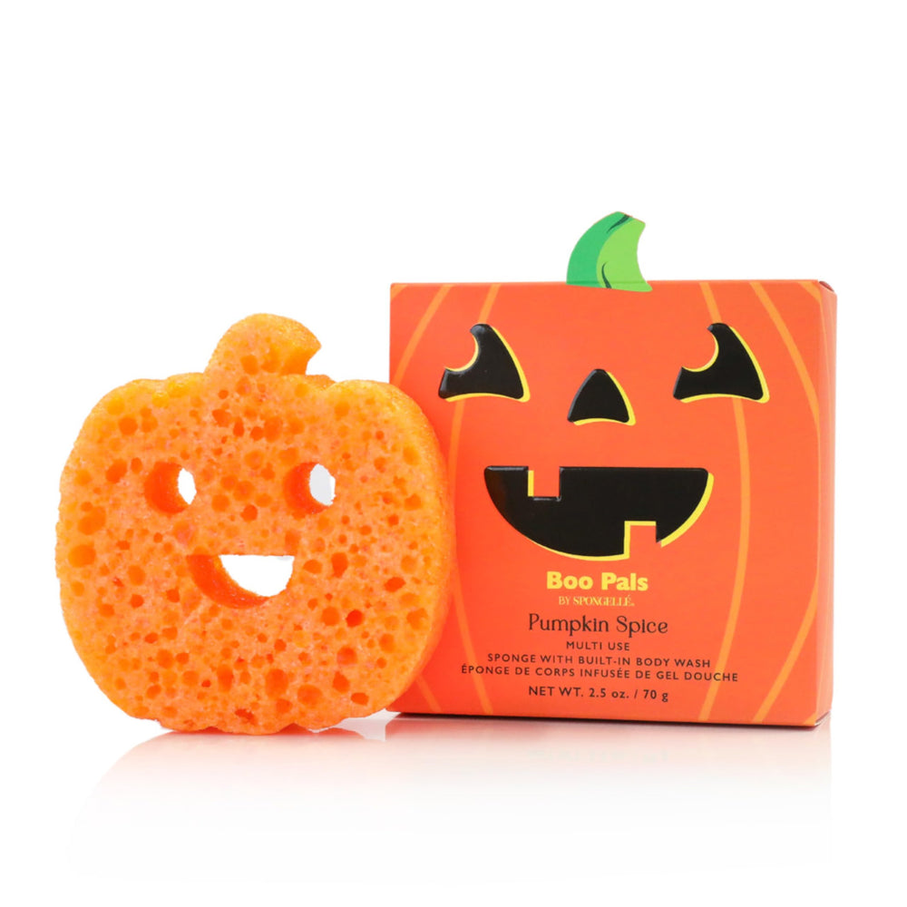 SPONGELLÉ front packaging showing pumpkin shape and seasonal design, gifting-ready