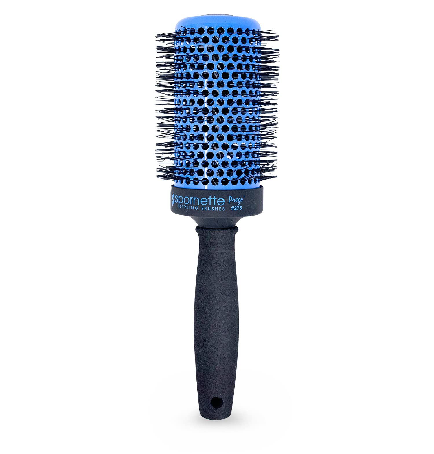 SPORNETTE front view of Prego brush showing barrel and handle for fast styling