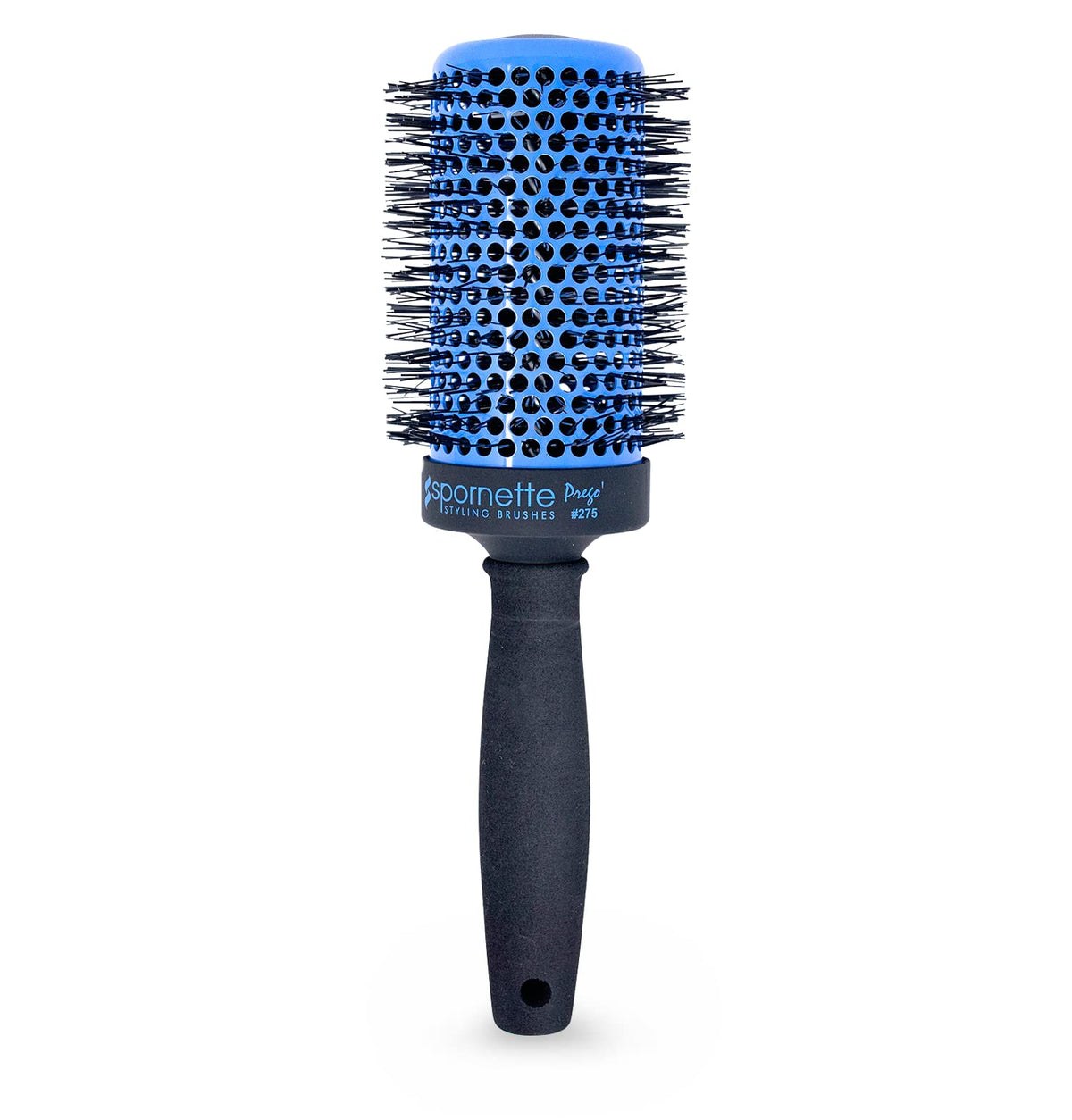 SPORNETTE front view of Prego brush showing barrel and handle for fast styling