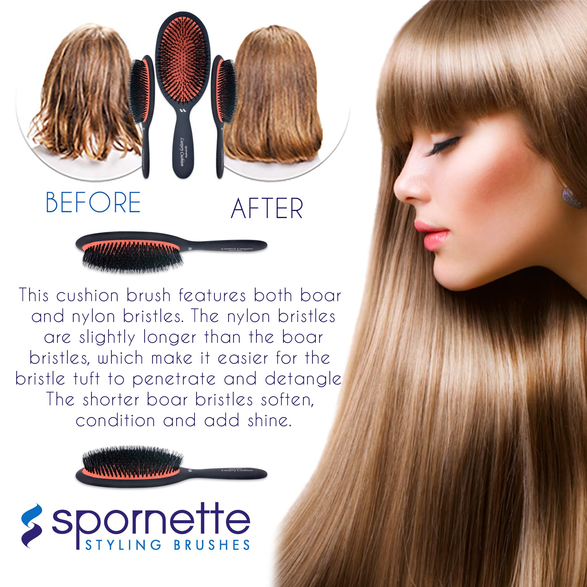 SPORNETTE brushing a wig and extension for gentle detangling without damage