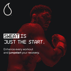 Sports Research Sweet Sweat applied on abdomen demonstrating targeted activation benefit