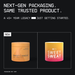 Sports Research Sweet Sweat open jar showing gel texture and easy application benefit