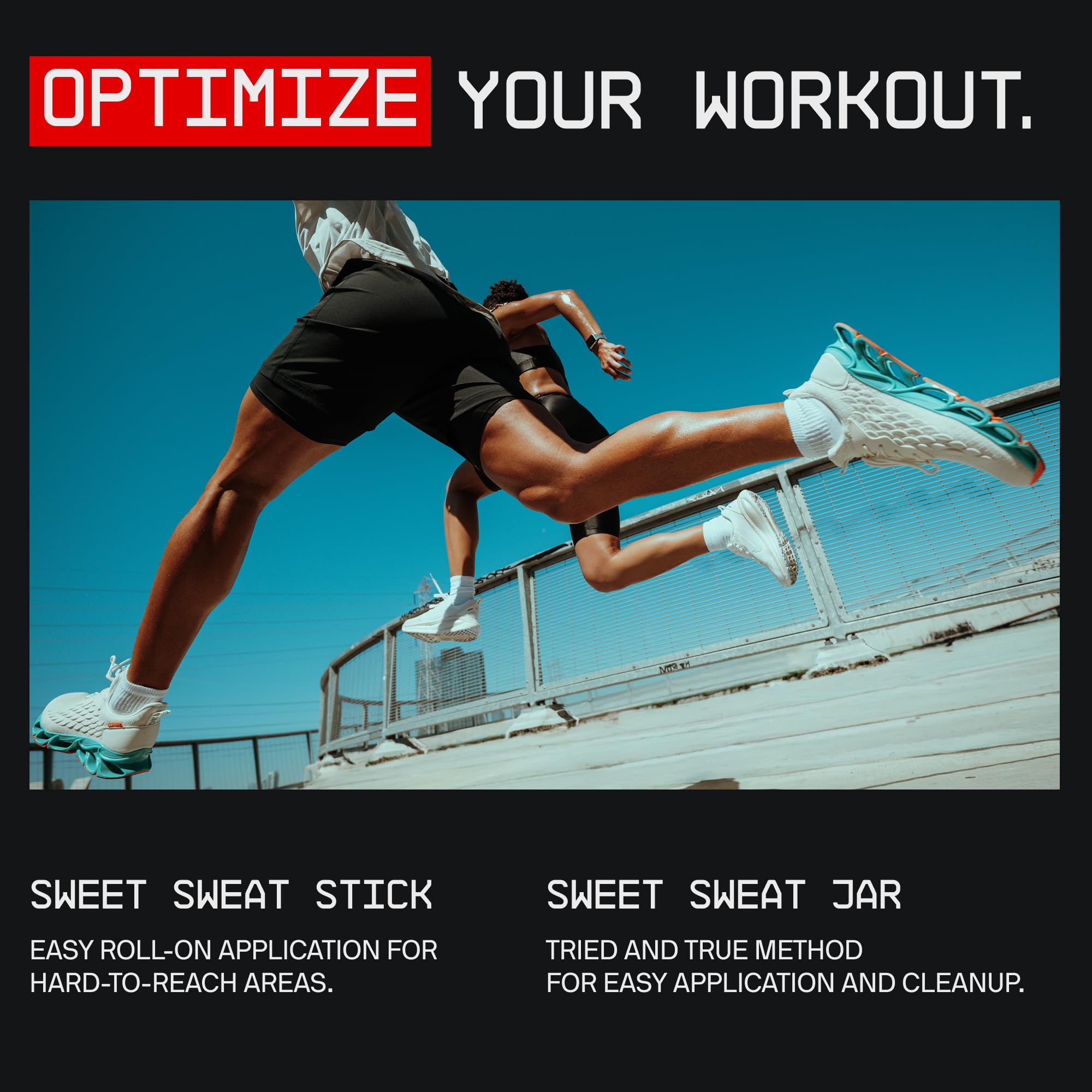 Sports Research Sweet Sweat held in hand to show 13.5oz size and long-lasting supply benefit