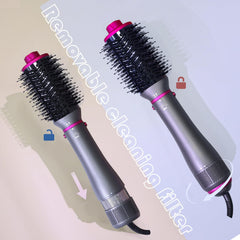 SPPZCUR straightening brush smoothing a hair strand for shine