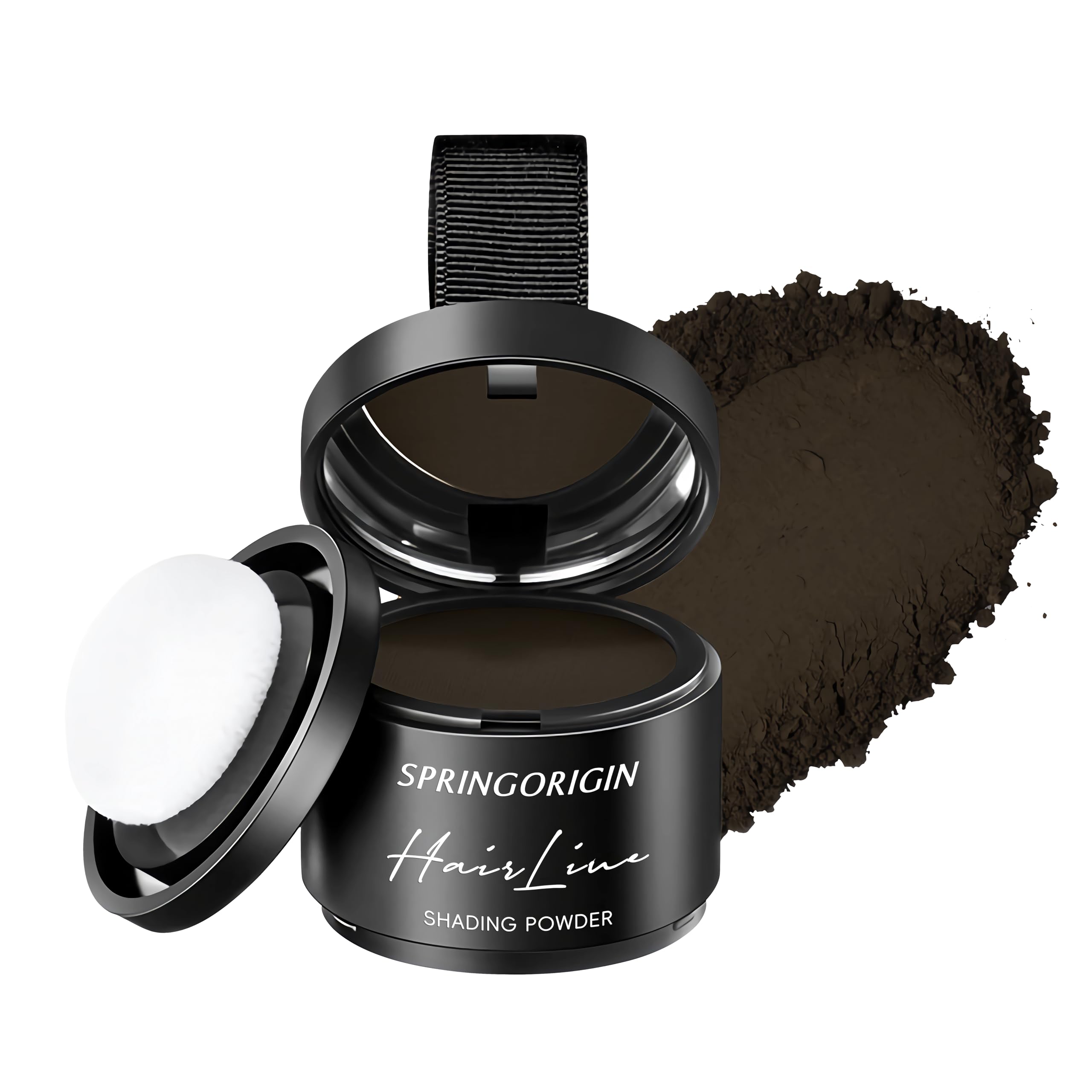SpringOrigin compact front view showing sleek case and shade label benefit quick touch-ups