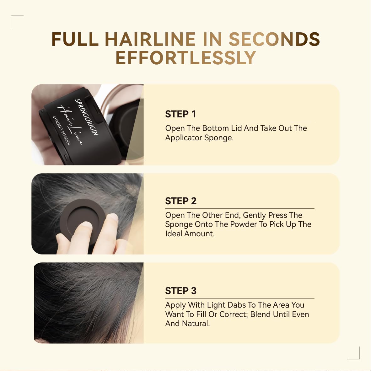 SpringOrigin label close-up listing ingredients and soothing scalp benefits