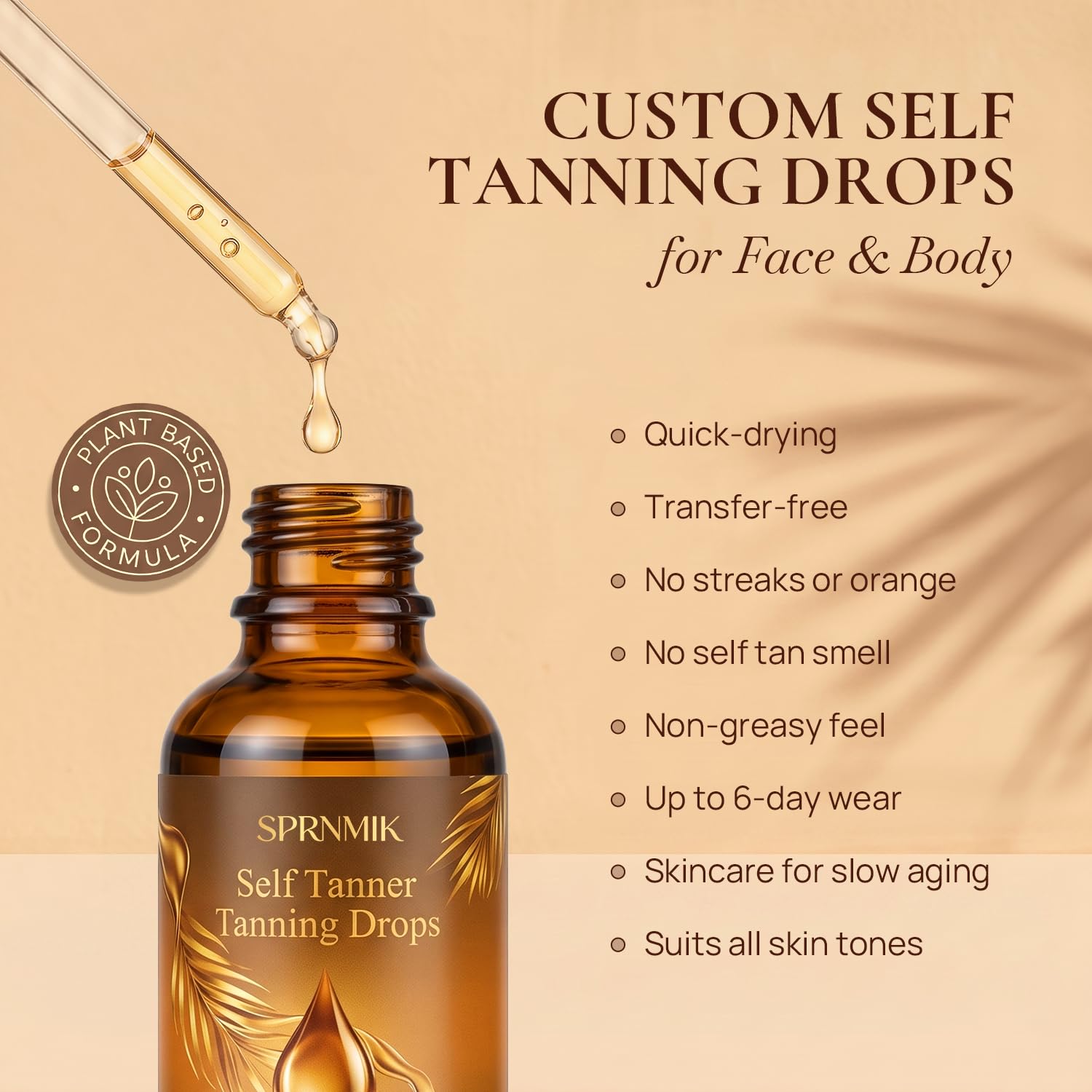 Sprnmik drops mixed into moisturizer demonstrating customizable glow