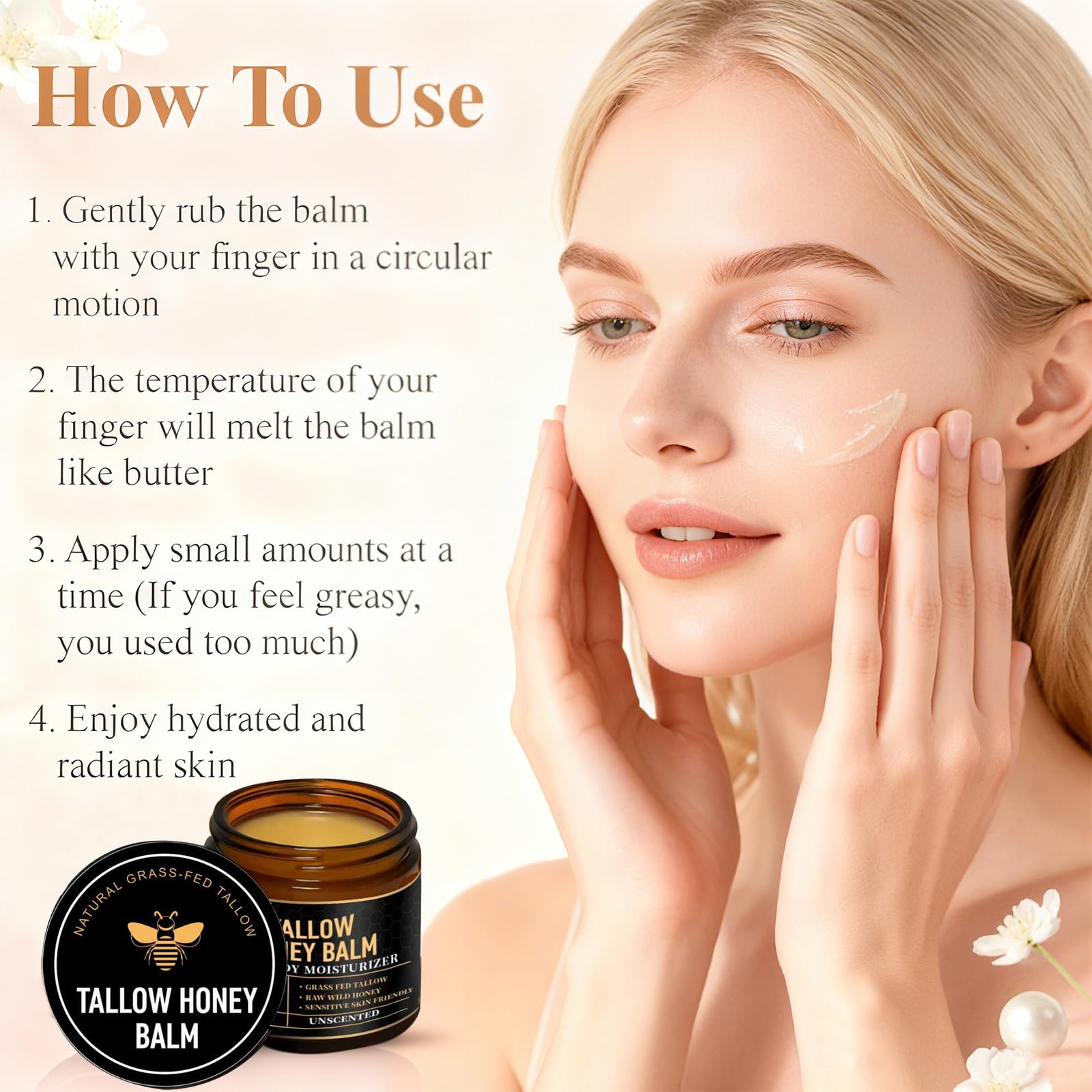 SPVMGRK packaging label closeup showing organic grass‑fed tallow sourcing benefit