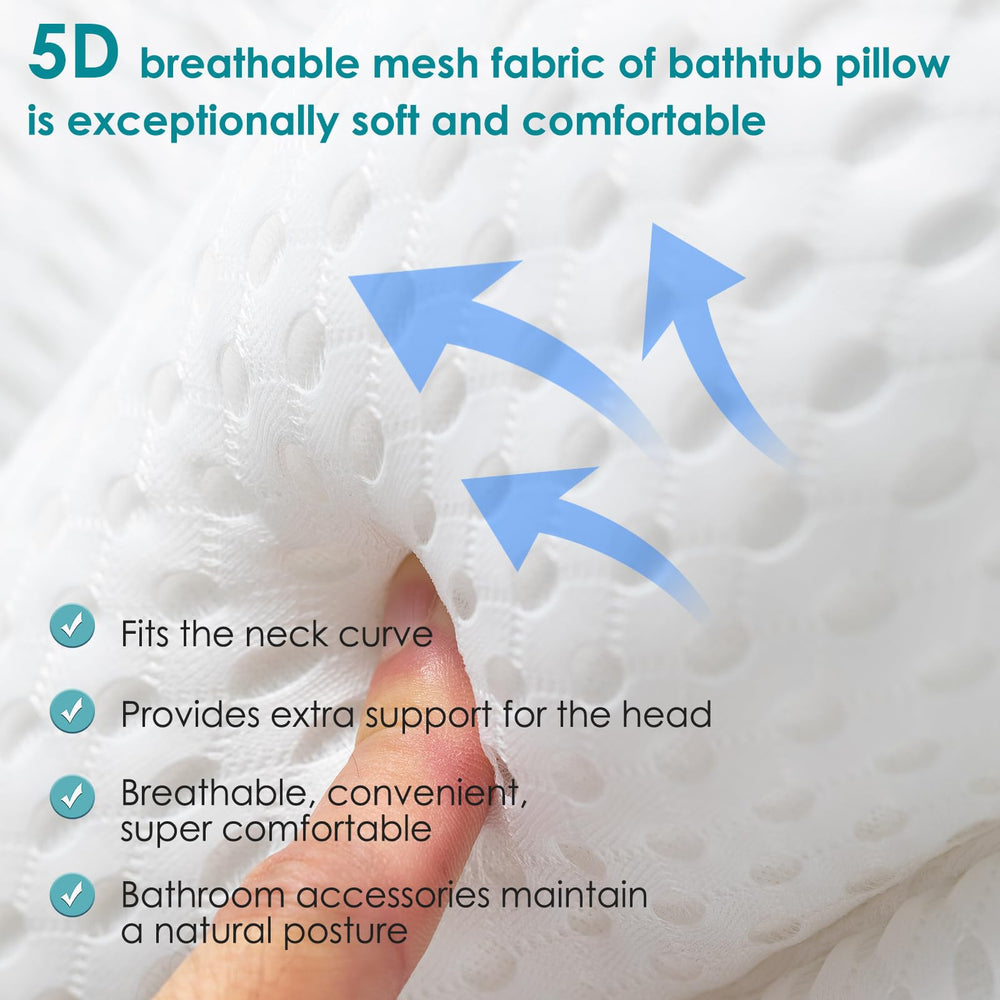 SQLHM bath pillow profile highlighting neck support curve for alignment