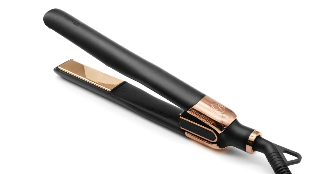 Skin Research Institute flat iron front view showing sleek design and quick styling benefit