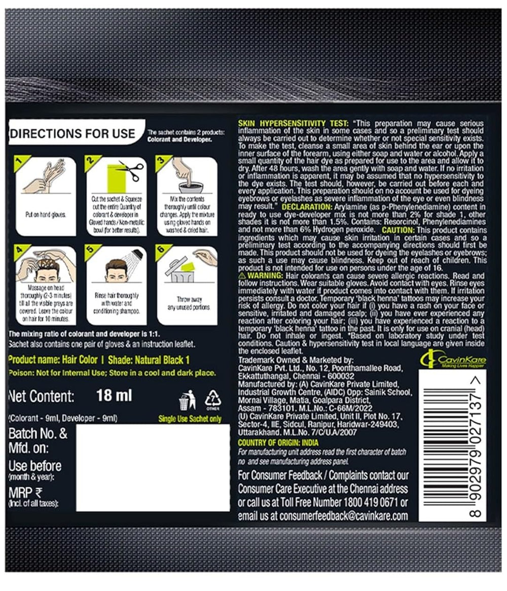 SSR single sachet opened, showing shampoo-color texture for even distribution