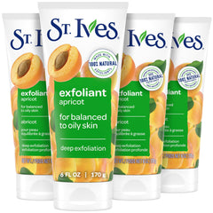 St. Ives front packaging showing apricot scrub and benefits