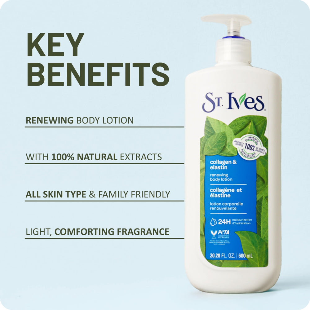 St. Ives bottle on bathroom shelf illustrating convenient everyday placement benefit