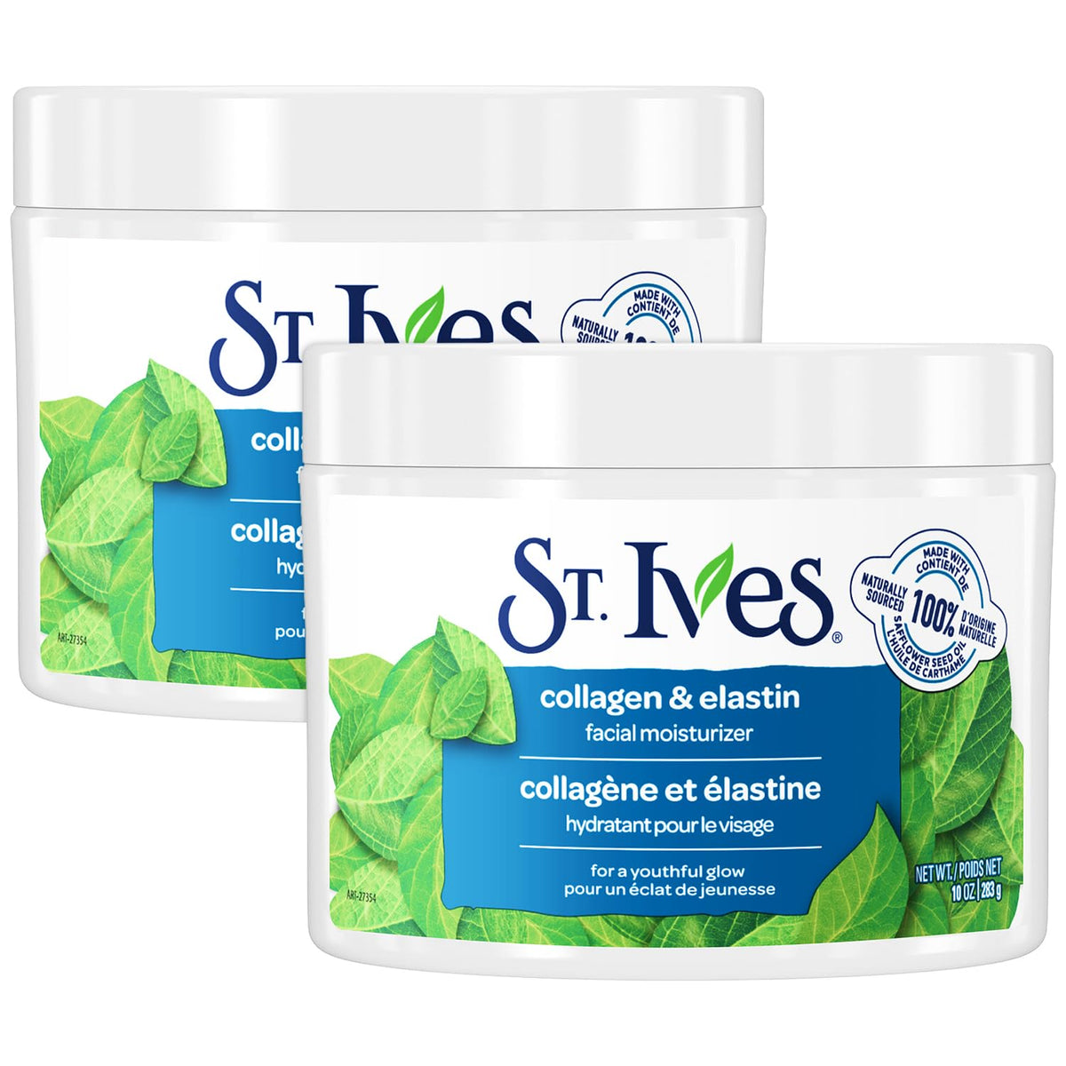 St. Ives front packaging showing two 10 oz jars and value pack benefit