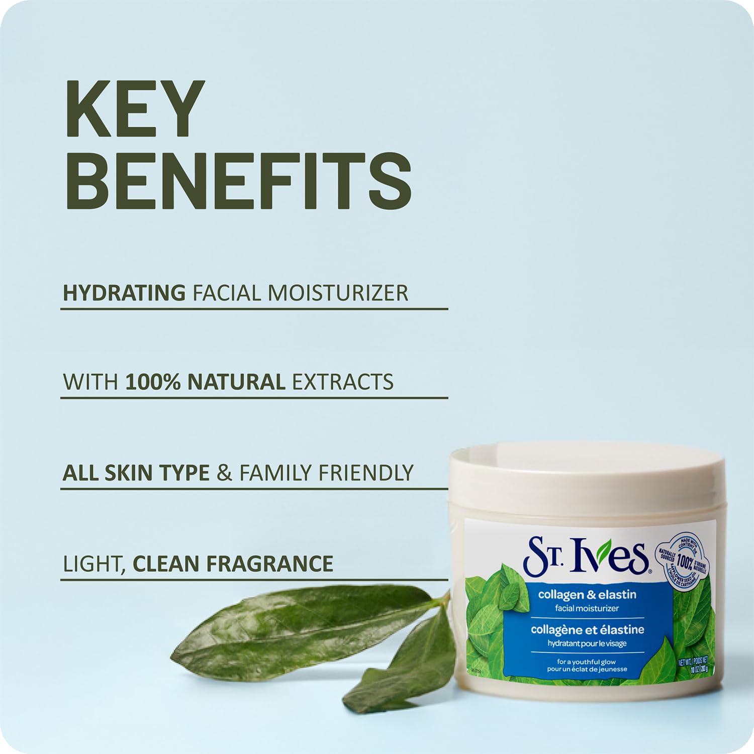 St. Ives jar on a bathroom counter showing morning routine convenience