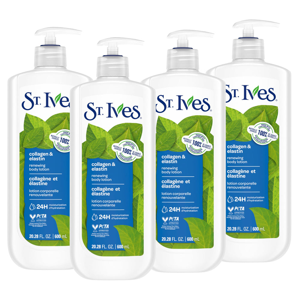 St. Ives front packaging pump bottle showing brand and large 21 fl oz size benefit