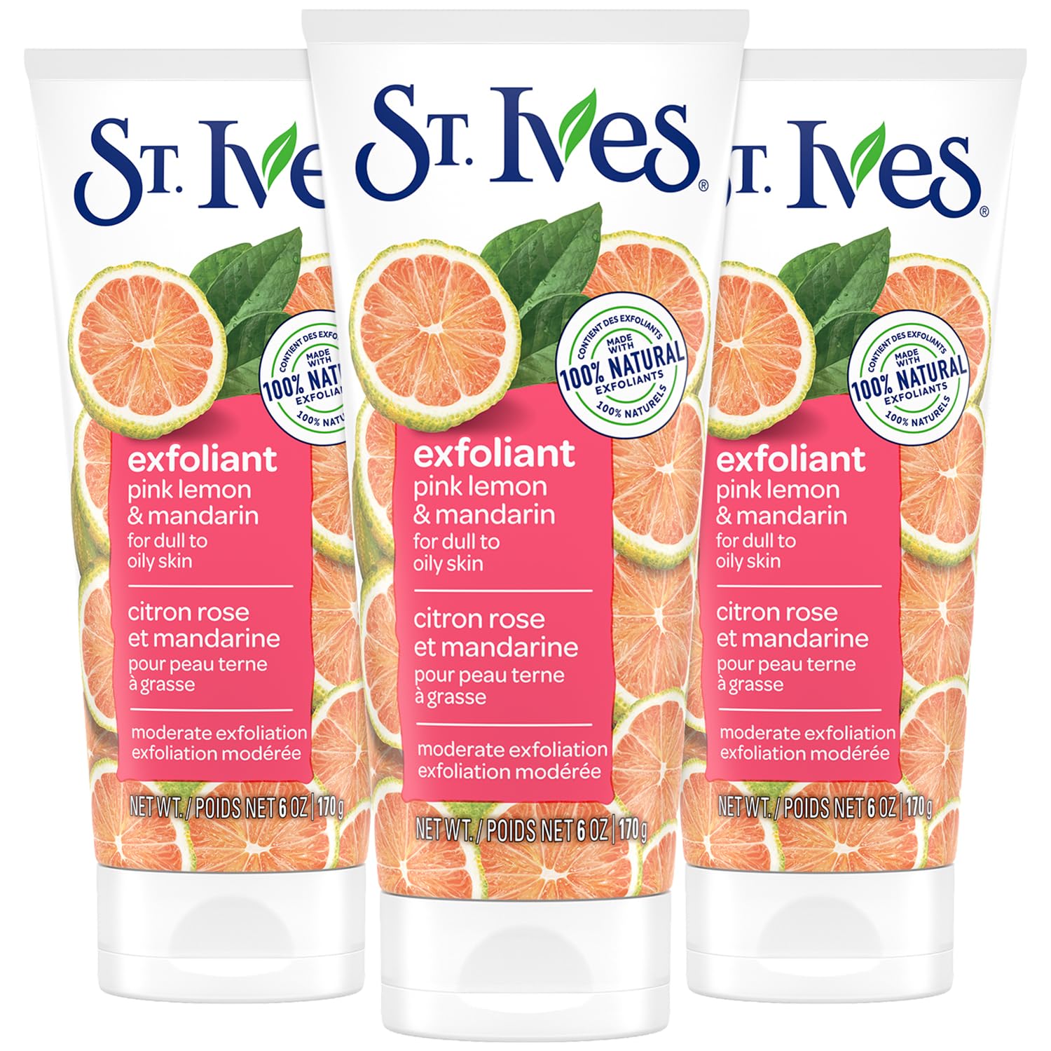 St. Ives front packaging showing tub and citrus scent, highlights freshness