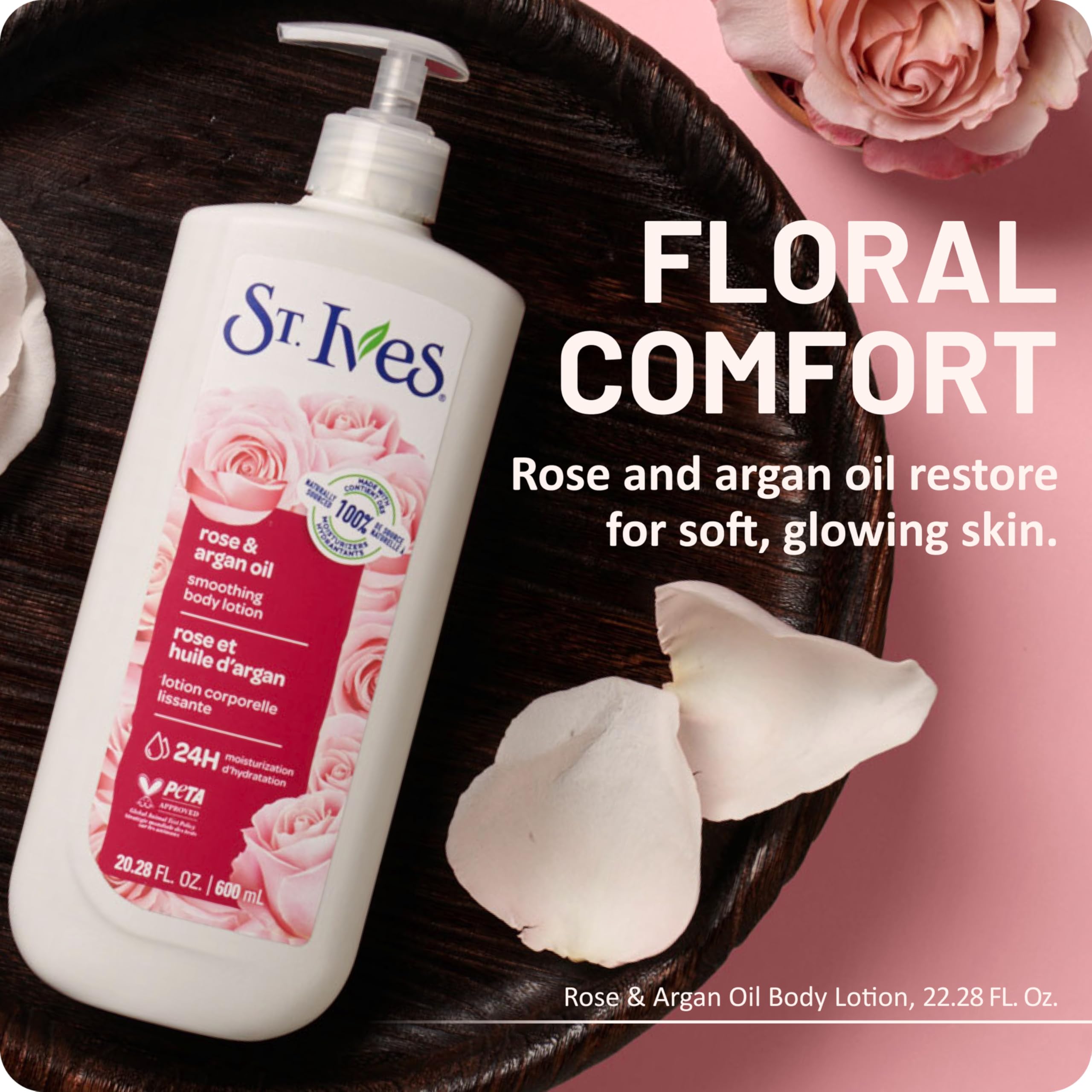 St. Ives lotion texture on hand absorbs quickly for smoothness