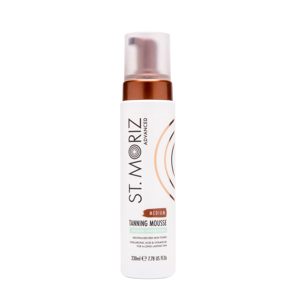 ST. MORIZ front packaging showing foam bottle and instant guide colour benefit