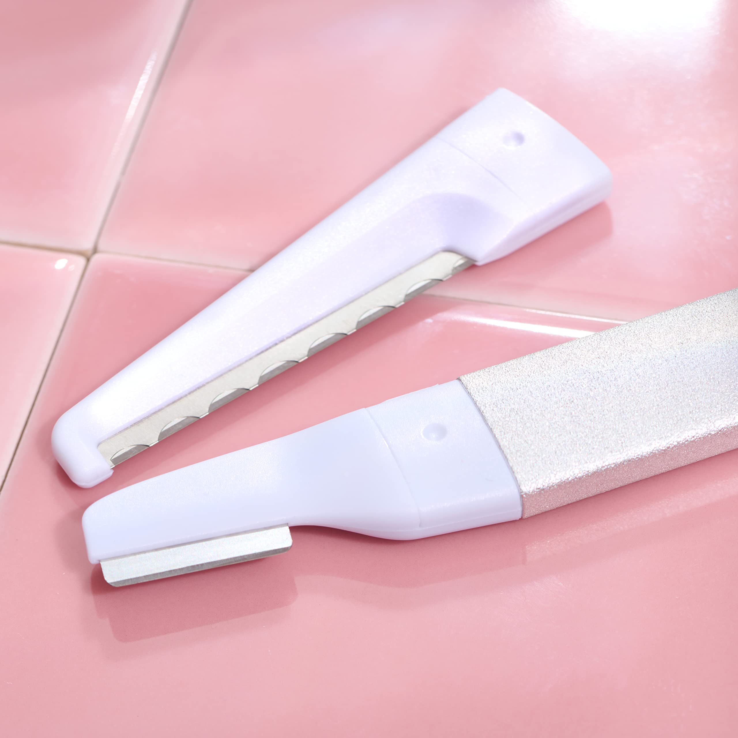 StackedSkincare blade attached to handle for scale showing compact precision area fit