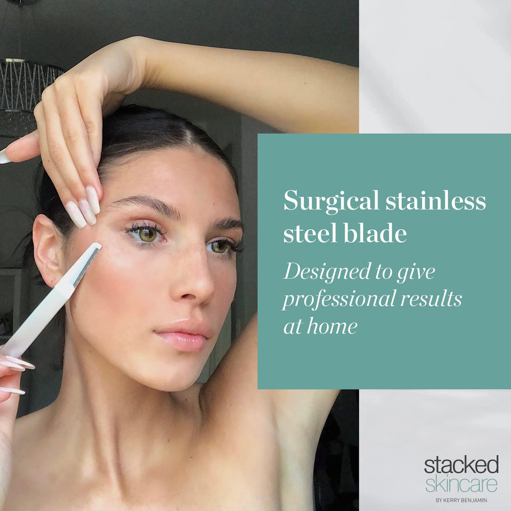 StackedSkincare blades in a storage case keeping edges protected and clean