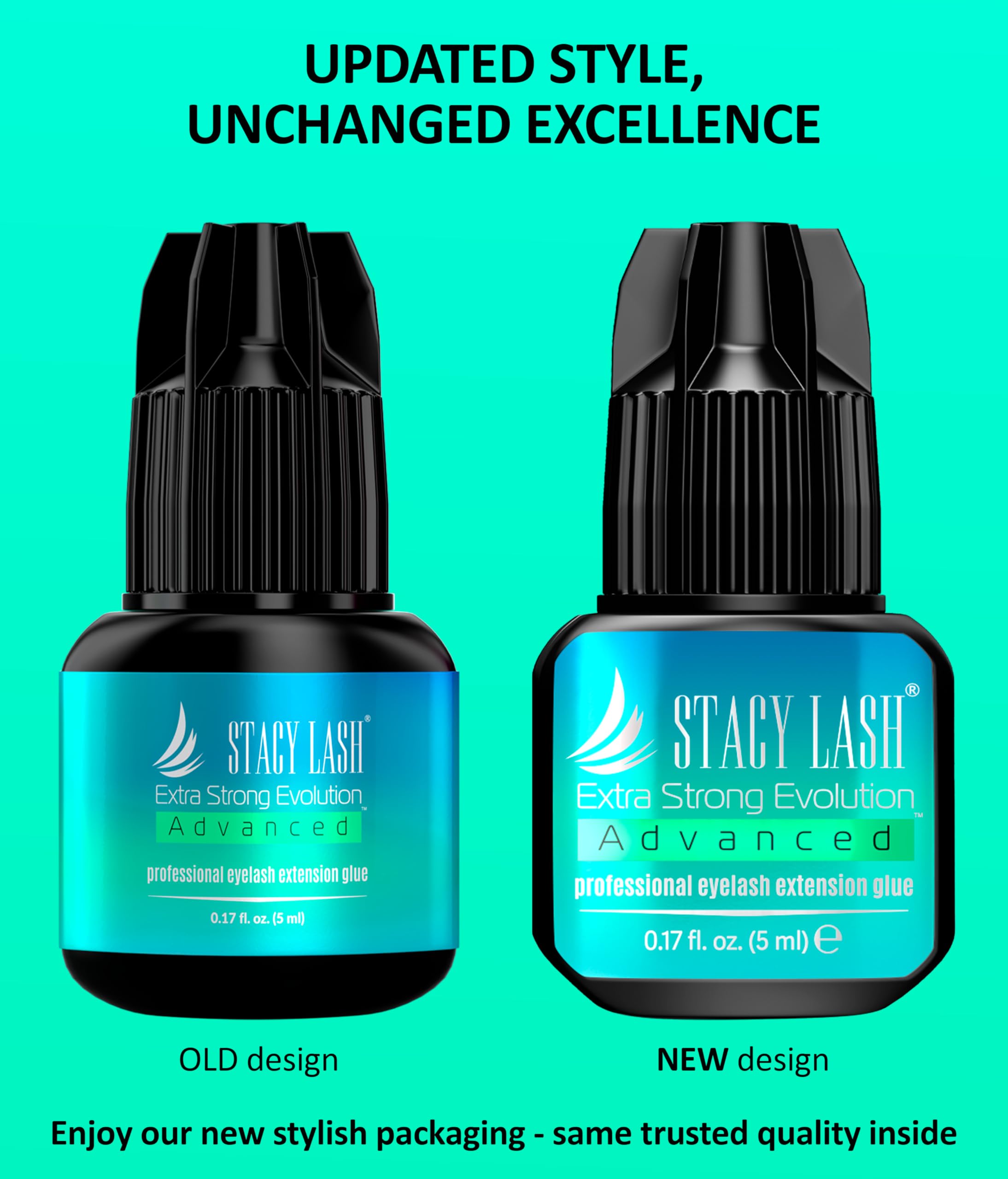 STACY LASH black adhesive drop on applicator demonstrating fast-bonding